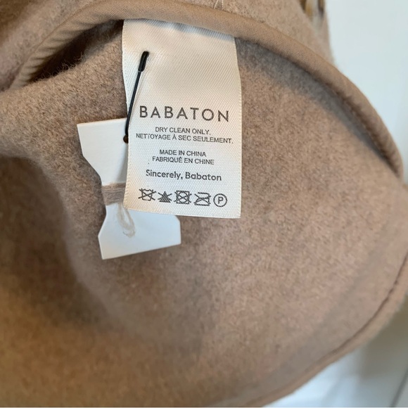 Aritzia Babaton Pelli Button Up Merino Wool Jacket Camel Tan Brown Women's Large - Picture 7 of 8